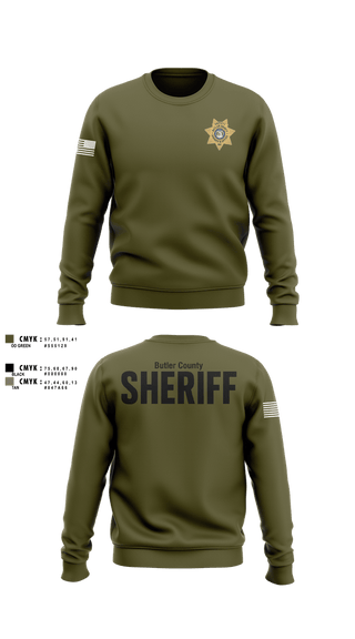 Crew Neck Sweatshirt, Butler County Sheriff’s Department, Police, Teamtime, Team time, sublimation, custom sports apparel, team uniforms, spirit wear, spiritwear, sports uniforms, custom shirts, team store, custom team store, fundraiser sports, apparel fundraiser