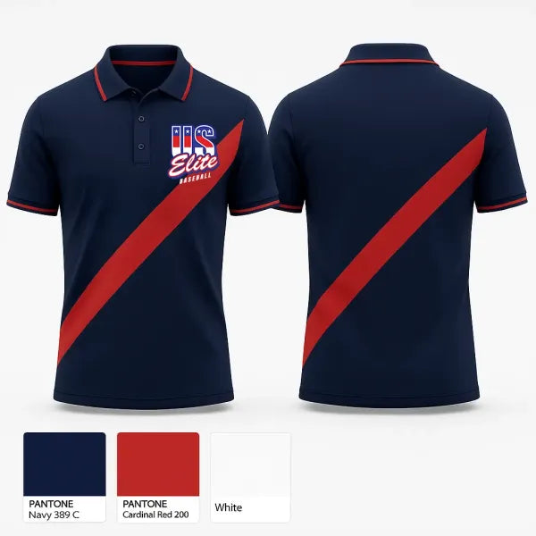 Short Sleeve Performance Polo, U S Elite, Baseball, Teamtime, Team time, sublimation, custom sports apparel, team uniforms, spirit wear, spiritwear, sports uniforms, custom shirts, team store, custom team store, fundraiser sports, apparel fundraiser