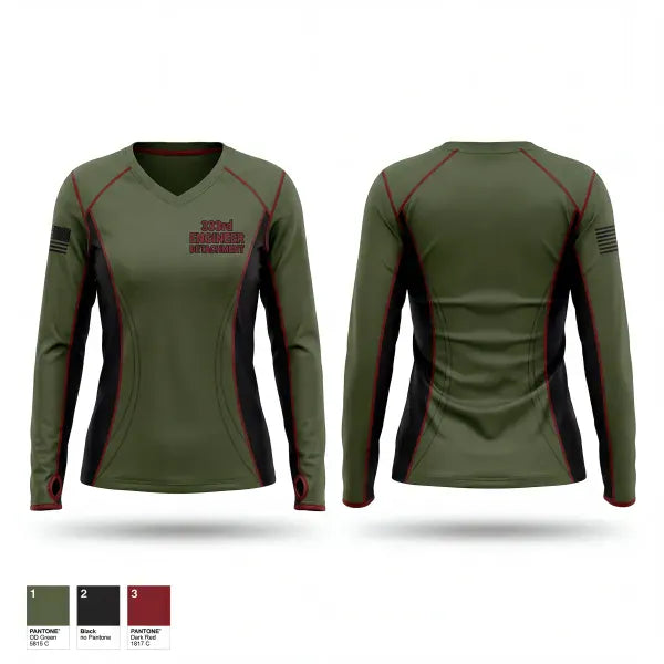 Womens Long Sleeve Vneck Shirt, 333rd Engineer Detachment, Army, Teamtime, Team time, sublimation, custom sports apparel, team uniforms, spirit wear, spiritwear, sports uniforms, custom shirts, team store, custom team store, fundraiser sports, apparel fundraiser