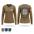 244th QUARTERMASTER BATTALION 79599381 Women's Long Sleeve V-neck Shirt - 1