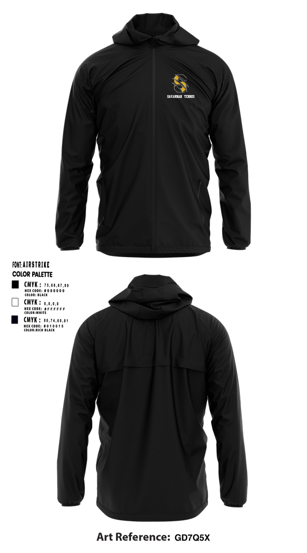 Windbreaker, Savannah High School Tennis, Tennis, Teamtime, Team time, sublimation, custom sports apparel, team uniforms, spirit wear, spiritwear, sports uniforms, custom shirts, team store, custom team store, fundraiser sports, apparel fundraiser