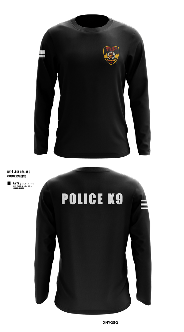 Long Sleeve Performance Shirt, Roanoke K9, Police, Teamtime, Team time, sublimation, custom sports apparel, team uniforms, spirit wear, spiritwear, sports uniforms, custom shirts, team store, custom team store, fundraiser sports, apparel fundraiser