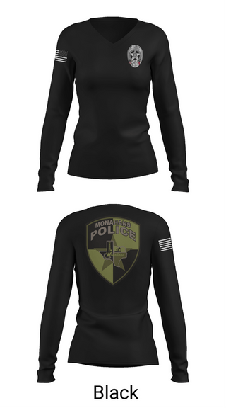 Womens Long Sleeve Vneck Shirt, MONAHANS POLICE DEPARTMENT, Police, Teamtime, Team time, sublimation, custom sports apparel, team uniforms, spirit wear, spiritwear, sports uniforms, custom shirts, team store, custom team store, fundraiser sports, apparel fundraiser