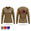 Charlie’s Battery 1st Battalion 163rd Field Artillery Division 96416093 Women's Long Sleeve V-neck Shirt - 1