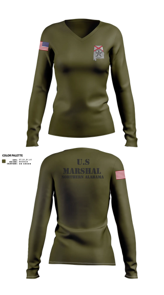Womens Long Sleeve Vneck Shirt, USMS N/AL, Police, Teamtime, Team time, sublimation, custom sports apparel, team uniforms, spirit wear, spiritwear, sports uniforms, custom shirts, team store, custom team store, fundraiser sports, apparel fundraiser