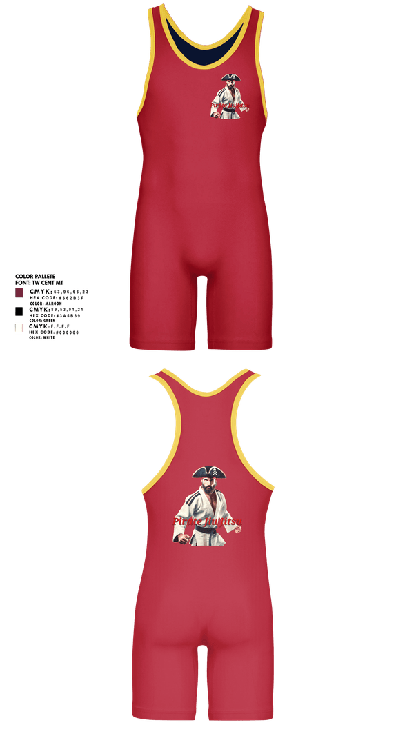 Wrestling Singlet, Pirate Jiu Jitsu, Wrestling, Teamtime, Team time, sublimation, custom sports apparel, team uniforms, spirit wear, spiritwear, sports uniforms, custom shirts, team store, custom team store, fundraiser sports, apparel fundraiser