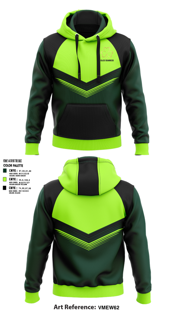 Hoodie, Black Shamrocks, , Teamtime, Team time, sublimation, custom sports apparel, team uniforms, spirit wear, spiritwear, sports uniforms, custom shirts, team store, custom team store, fundraiser sports, apparel fundraiser