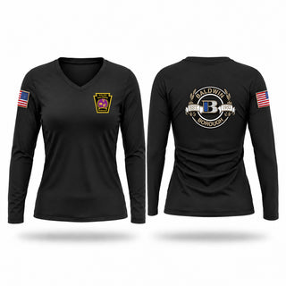 Womens Long Sleeve Vneck Shirt, Baldwin Borough Police Department, Police, Teamtime, Team time, sublimation, custom sports apparel, team uniforms, spirit wear, spiritwear, sports uniforms, custom shirts, team store, custom team store, fundraiser sports, apparel fundraiser