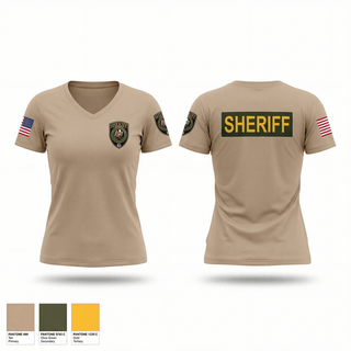 Womens Short Sleeve Vneck Shirt, Wilson county sheriff office, Police, Teamtime, Team time, sublimation, custom sports apparel, team uniforms, spirit wear, spiritwear, sports uniforms, custom shirts, team store, custom team store, fundraiser sports, apparel fundraiser
