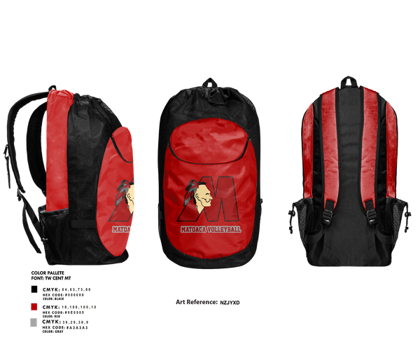 Gear Bag, Matoaca High School Volleyball, Women's Volleyball, Teamtime, Team time, sublimation, custom sports apparel, team uniforms, spirit wear, spiritwear, sports uniforms, custom shirts, team store, custom team store, fundraiser sports, apparel fundraiser