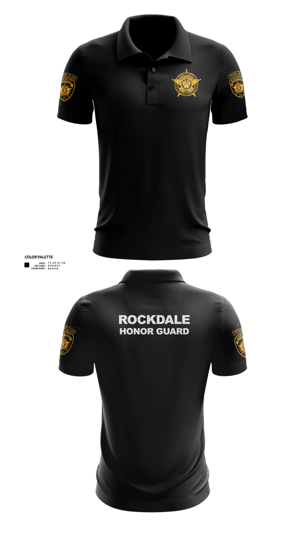 Short Sleeve Performance Polo, Rockdale County SO Honor Guard, Police, Teamtime, Team time, sublimation, custom sports apparel, team uniforms, spirit wear, spiritwear, sports uniforms, custom shirts, team store, custom team store, fundraiser sports, apparel fundraiser