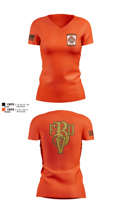 Baptist Valley Volunteer Fire Department  Women's Short Sleeve V-neck Shirt - 2