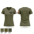 1st Marine Division HQ Battalion Comm Co 31335533 Women's Short Sleeve V-neck Shirt - 1