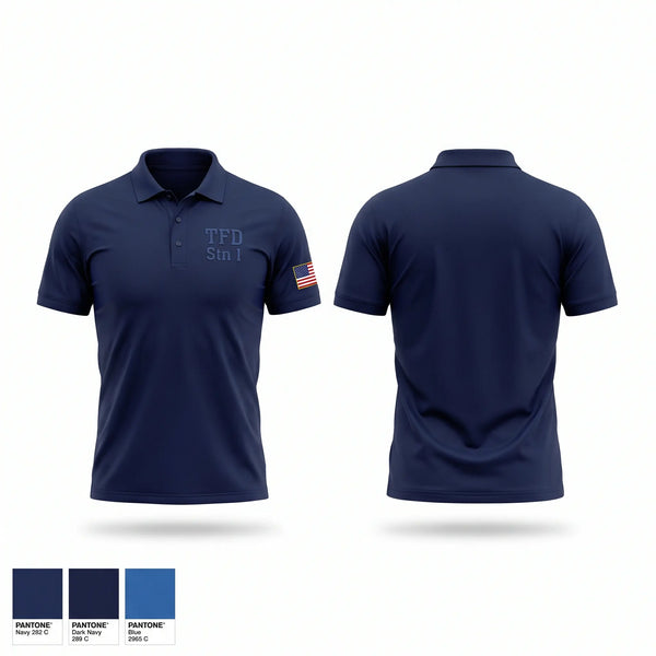 Short Sleeve Performance Polo, TFD Stn 1, Fire Department, Teamtime, Team time, sublimation, custom sports apparel, team uniforms, spirit wear, spiritwear, sports uniforms, custom shirts, team store, custom team store, fundraiser sports, apparel fundraiser