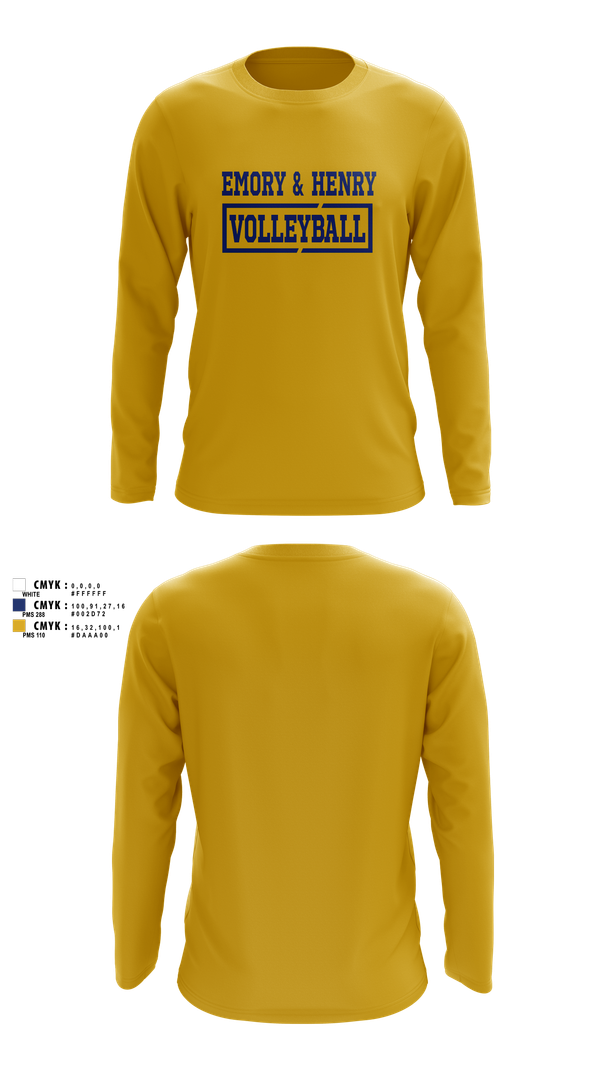 Long Sleeve Performance Shirt, Emory & Henry Volleyball, Women's Volleyball, Teamtime, Team time, sublimation, custom sports apparel, team uniforms, spirit wear, spiritwear, sports uniforms, custom shirts, team store, custom team store, fundraiser sports, apparel fundraiser