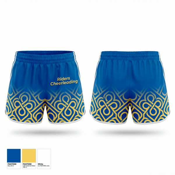 Womens Shorts, Riders Cheerleading, Cheer, Teamtime, Team time, sublimation, custom sports apparel, team uniforms, spirit wear, spiritwear, sports uniforms, custom shirts, team store, custom team store, fundraiser sports, apparel fundraiser