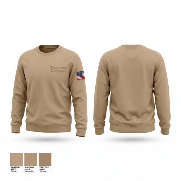 Crew Neck Sweatshirt, Comanche Company, Army, Teamtime, Team time, sublimation, custom sports apparel, team uniforms, spirit wear, spiritwear, sports uniforms, custom shirts, team store, custom team store, fundraiser sports, apparel fundraiser