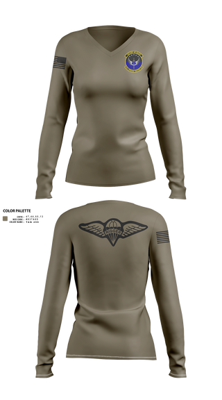 Womens Long Sleeve Vneck Shirt, 26 STS, Air Force, Teamtime, Team time, sublimation, custom sports apparel, team uniforms, spirit wear, spiritwear, sports uniforms, custom shirts, team store, custom team store, fundraiser sports, apparel fundraiser