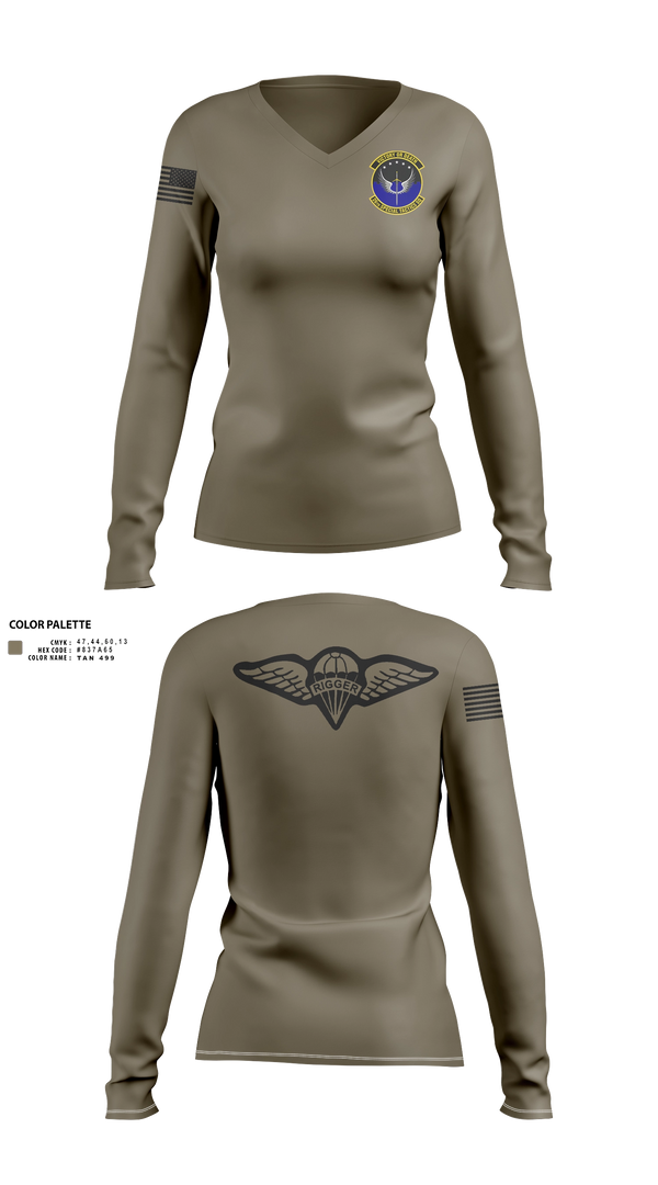 Womens Long Sleeve Vneck Shirt, 26 STS, Air Force, Teamtime, Team time, sublimation, custom sports apparel, team uniforms, spirit wear, spiritwear, sports uniforms, custom shirts, team store, custom team store, fundraiser sports, apparel fundraiser
