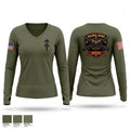 12 LCT 23495369 Women's Long Sleeve V-neck Shirt - 1