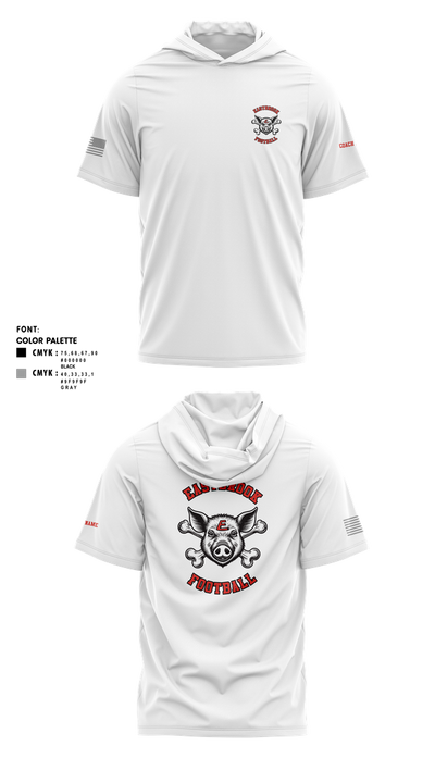 Eastbrook Football 93243823 Short Sleeve Performance Shirt with hood - 4