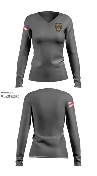 Womens Long Sleeve Vneck Shirt, Benwood Fire, Fire Department, Teamtime, Team time, sublimation, custom sports apparel, team uniforms, spirit wear, spiritwear, sports uniforms, custom shirts, team store, custom team store, fundraiser sports, apparel fundraiser