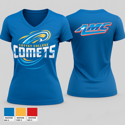 Womens Short Sleeve Vneck Shirt, Cottey College Basketball, Women's Basketball, Teamtime, Team time, sublimation, custom sports apparel, team uniforms, spirit wear, spiritwear, sports uniforms, custom shirts, team store, custom team store, fundraiser sports, apparel fundraiser