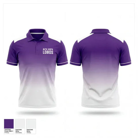 Short Sleeve Performance Polo, Alta vista Lobos, Track & Field, Teamtime, Team time, sublimation, custom sports apparel, team uniforms, spirit wear, spiritwear, sports uniforms, custom shirts, team store, custom team store, fundraiser sports, apparel fundraiser