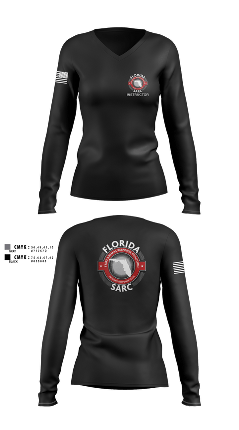 Womens Long Sleeve Vneck Shirt, Florida State Animal Response Coalition, , Teamtime, Team time, sublimation, custom sports apparel, team uniforms, spirit wear, spiritwear, sports uniforms, custom shirts, team store, custom team store, fundraiser sports, apparel fundraiser