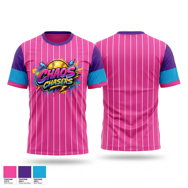 Short Sleeve Performance Shirt, Chaos Chasers, Softball, Teamtime, Team time, sublimation, custom sports apparel, team uniforms, spirit wear, spiritwear, sports uniforms, custom shirts, team store, custom team store, fundraiser sports, apparel fundraiser