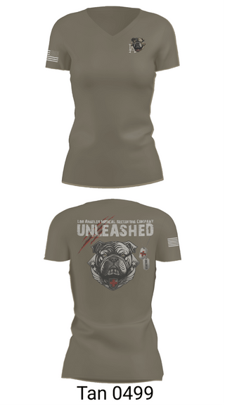 Womens Short Sleeve Vneck Shirt, LA Medical Recruiting Company, Army, Teamtime, Team time, sublimation, custom sports apparel, team uniforms, spirit wear, spiritwear, sports uniforms, custom shirts, team store, custom team store, fundraiser sports, apparel fundraiser