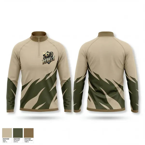 Quarter Zip Jacket, Rebels FC, Men's Soccer, Teamtime, Team time, sublimation, custom sports apparel, team uniforms, spirit wear, spiritwear, sports uniforms, custom shirts, team store, custom team store, fundraiser sports, apparel fundraiser