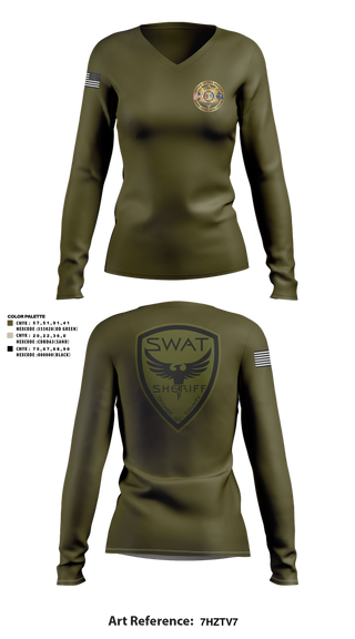Womens Long Sleeve Vneck Shirt, , Police, Teamtime, Team time, sublimation, custom sports apparel, team uniforms, spirit wear, spiritwear, sports uniforms, custom shirts, team store, custom team store, fundraiser sports, apparel fundraiser