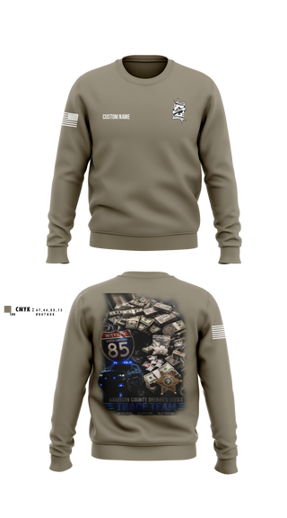 Crew Neck Sweatshirt, Trace Team, Police, Teamtime, Team time, sublimation, custom sports apparel, team uniforms, spirit wear, spiritwear, sports uniforms, custom shirts, team store, custom team store, fundraiser sports, apparel fundraiser