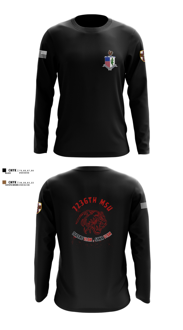 Long Sleeve Performance Shirt, 7236 Medical Support Unit, Army, Teamtime, Team time, sublimation, custom sports apparel, team uniforms, spirit wear, spiritwear, sports uniforms, custom shirts, team store, custom team store, fundraiser sports, apparel fundraiser