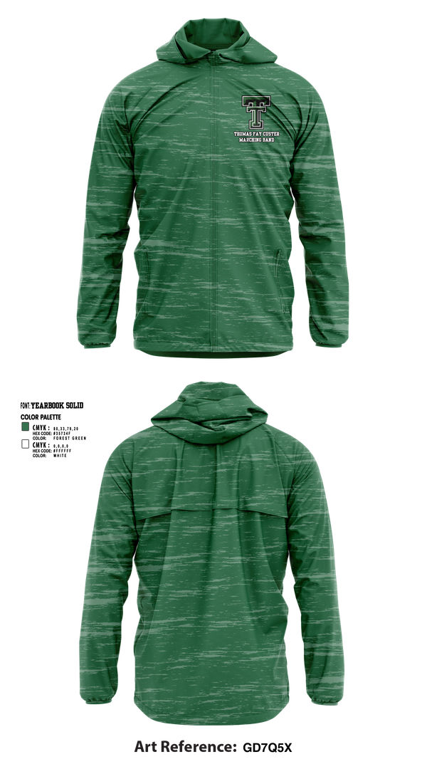 Windbreaker, Thomas Fay Custer Marching Band, Spirit Store, Teamtime, Team time, sublimation, custom sports apparel, team uniforms, spirit wear, spiritwear, sports uniforms, custom shirts, team store, custom team store, fundraiser sports, apparel fundraiser
