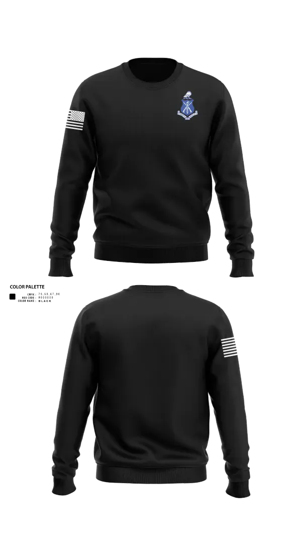 Crew Neck Sweatshirt, Pershing Rifles, National Guard, Teamtime, Team time, sublimation, custom sports apparel, team uniforms, spirit wear, spiritwear, sports uniforms, custom shirts, team store, custom team store, fundraiser sports, apparel fundraiser
