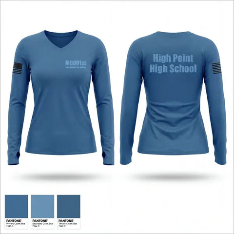 Womens Long Sleeve Vneck Shirt, MD-091st, Air Force, Teamtime, Team time, sublimation, custom sports apparel, team uniforms, spirit wear, spiritwear, sports uniforms, custom shirts, team store, custom team store, fundraiser sports, apparel fundraiser
