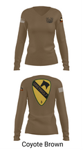 1st cav Div 3abct 85829502 Women's Long Sleeve V-neck Shirt - 17