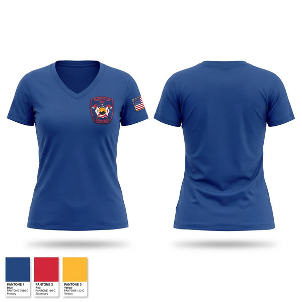 Womens Short Sleeve Vneck Shirt, Panguitch City Fire Department, Fire Department, Teamtime, Team time, sublimation, custom sports apparel, team uniforms, spirit wear, spiritwear, sports uniforms, custom shirts, team store, custom team store, fundraiser sports, apparel fundraiser