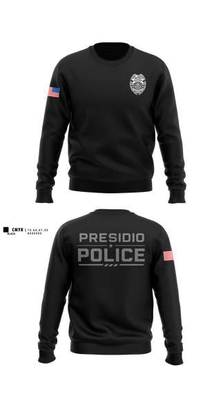 Crew Neck Sweatshirt, Presidio Police Department, Police, Teamtime, Team time, sublimation, custom sports apparel, team uniforms, spirit wear, spiritwear, sports uniforms, custom shirts, team store, custom team store, fundraiser sports, apparel fundraiser