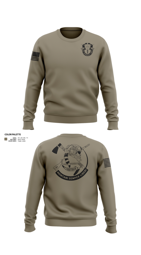 Crew Neck Sweatshirt, 2/19 SFG (A), Army, Teamtime, Team time, sublimation, custom sports apparel, team uniforms, spirit wear, spiritwear, sports uniforms, custom shirts, team store, custom team store, fundraiser sports, apparel fundraiser