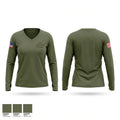 2nd warfare division Women's Long Sleeve V-neck Shirt - 1