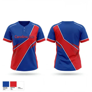 Two Button Softball Jersey, Carolina Ace, Softball, Teamtime, Team time, sublimation, custom sports apparel, team uniforms, spirit wear, spiritwear, sports uniforms, custom shirts, team store, custom team store, fundraiser sports, apparel fundraiser