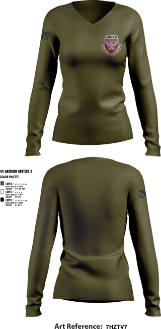 Womens Long Sleeve Vneck Shirt, Gladiators, Army, Teamtime, Team time, sublimation, custom sports apparel, team uniforms, spirit wear, spiritwear, sports uniforms, custom shirts, team store, custom team store, fundraiser sports, apparel fundraiser