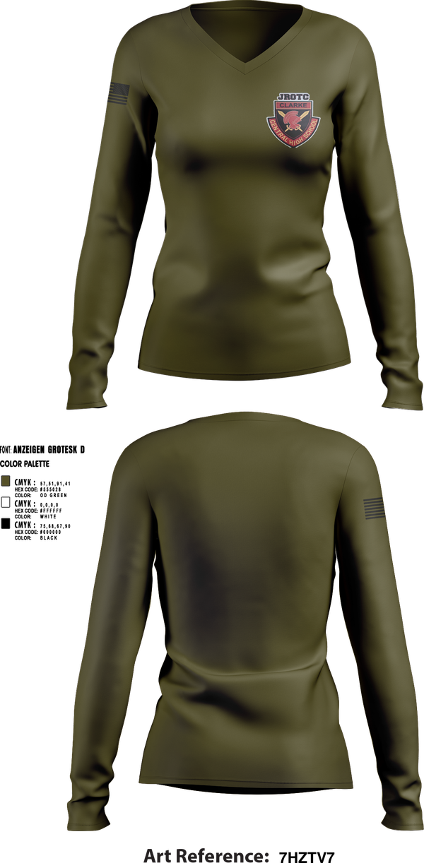 Womens Long Sleeve Vneck Shirt, Gladiators, Army, Teamtime, Team time, sublimation, custom sports apparel, team uniforms, spirit wear, spiritwear, sports uniforms, custom shirts, team store, custom team store, fundraiser sports, apparel fundraiser