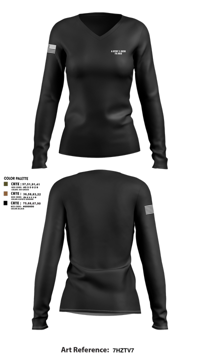 A BTRY 1-163D FA Reg 50980538 Women's Long Sleeve V-neck Shirt - 3