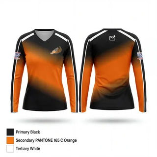Womens Long Sleeve Vneck Shirt, Elida Bulldogs, Men's Soccer, Teamtime, Team time, sublimation, custom sports apparel, team uniforms, spirit wear, spiritwear, sports uniforms, custom shirts, team store, custom team store, fundraiser sports, apparel fundraiser