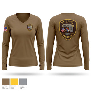 Womens Long Sleeve Vneck Shirt, Iron County Sheriffs Office, Police, Teamtime, Team time, sublimation, custom sports apparel, team uniforms, spirit wear, spiritwear, sports uniforms, custom shirts, team store, custom team store, fundraiser sports, apparel fundraiser