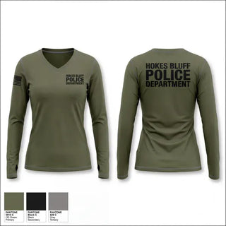 Womens Long Sleeve Vneck Shirt, HOKES BLUFF POLICE DEPARTMENT, Police, Teamtime, Team time, sublimation, custom sports apparel, team uniforms, spirit wear, spiritwear, sports uniforms, custom shirts, team store, custom team store, fundraiser sports, apparel fundraiser